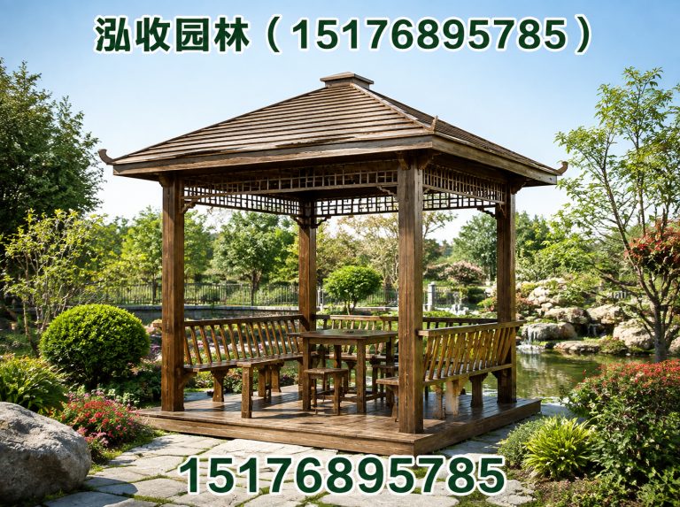 阿拉善防腐木凉亭展示图